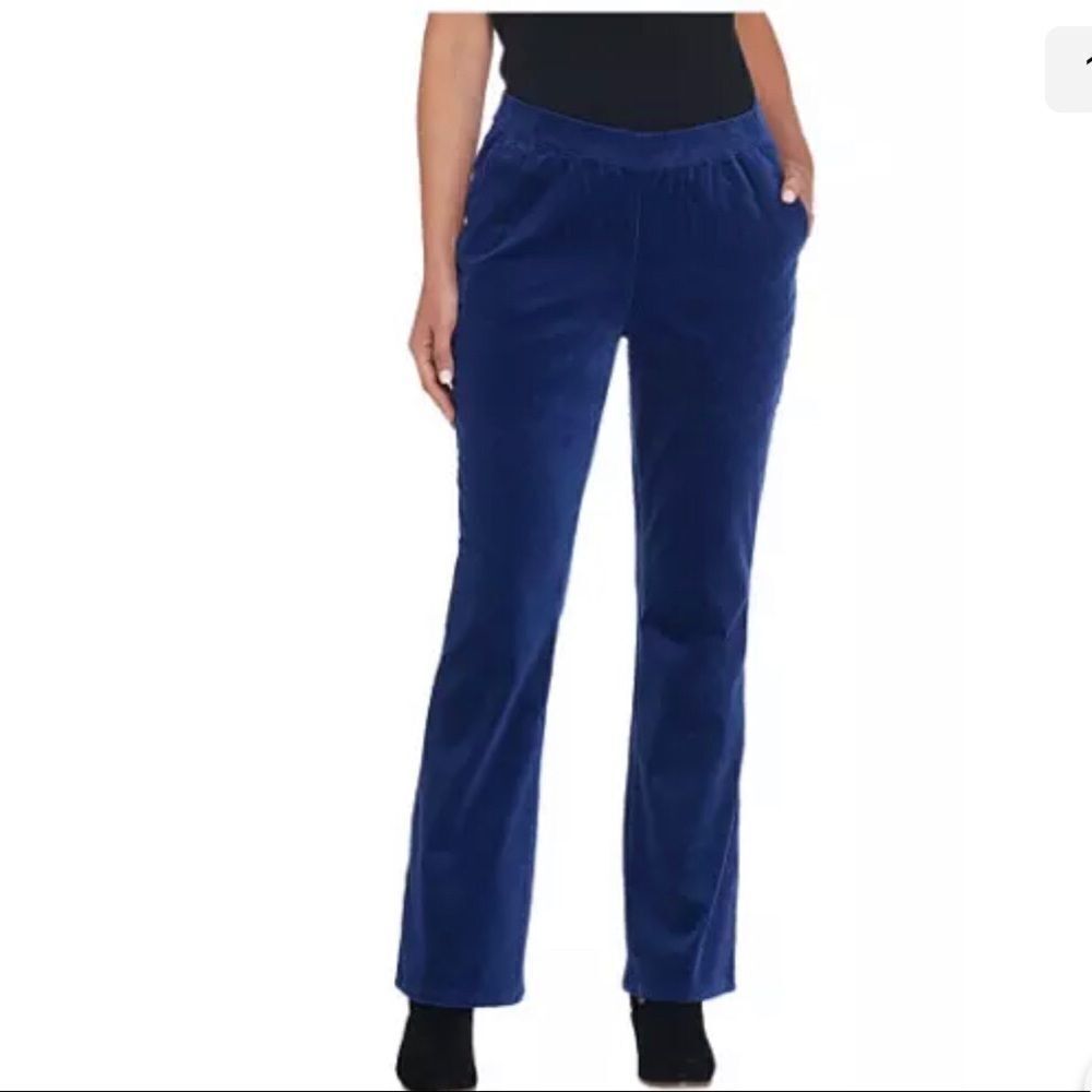 Denim & Co Petite Stretch Corduroy Pull- On Lightly Bootcut Pants